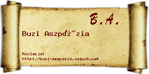 Buzi Aszpázia névjegykártya