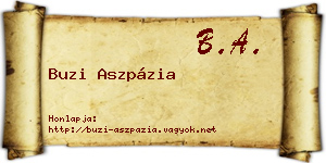 Buzi Aszpázia névjegykártya